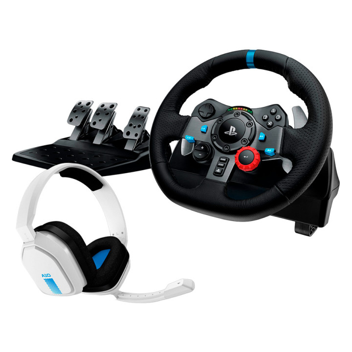 LOGITECH G29 Driving Force Racing Wheel for PS + Astro A10 - WHITE