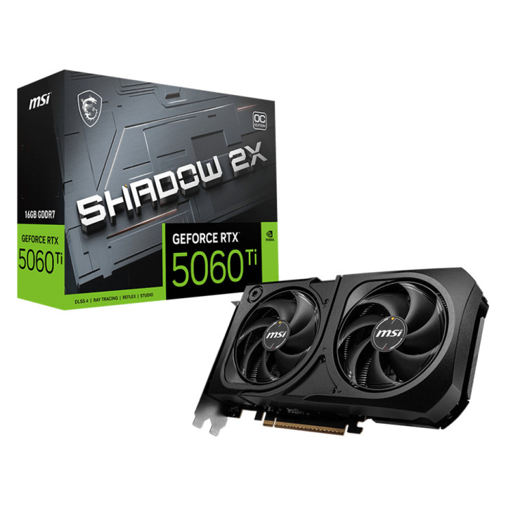 MSI Video Card NVIDIA GeForce RTX 5060 Ti 16G SHADOW 2X OC PLUS