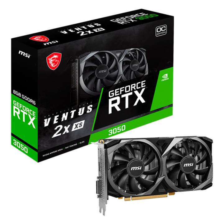 MSI Video Card Nvidia GeForce RTX 3050 VENTUS 2X XS 8G OC