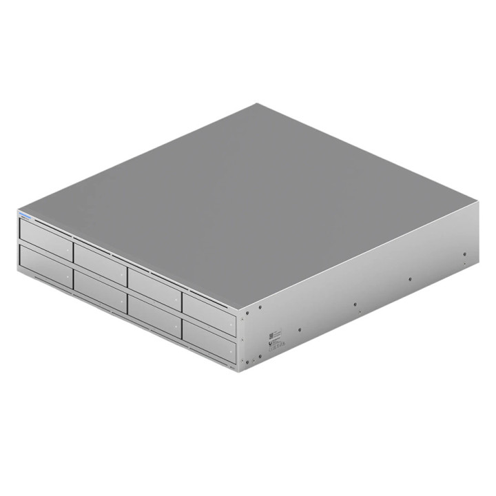 Ubiquiti UNAS-Pro-8-EU 2U rack-mount NAS with (8) 2.5/3.5" HDD bays and (2) M.2 NVMe SSD cache slots