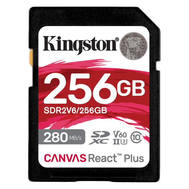 Kingston 256GB SDXC Canvas React Plus SDXC UHS-II 280R/150W U3 V60