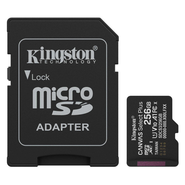 Kingston 256GB microSDXC Canvas Select Plus Gen3 150MB/s A1 Card + Adapter