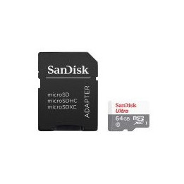 SANDISK Ultra microSDXC 64GB + SD Adapter 100MB/s Class 10 UHS-I