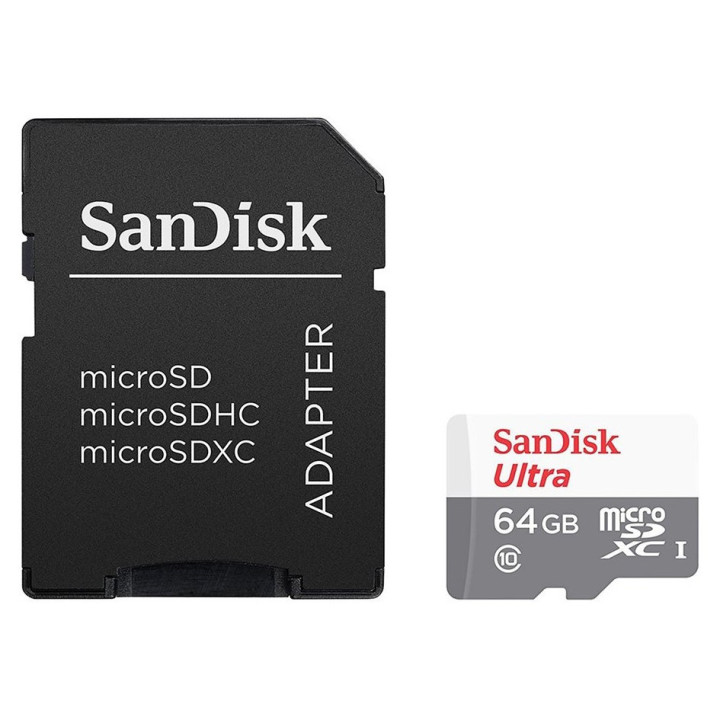 SANDISK Ultra microSDXC 64GB + SD Adapter 100MB/s Class 10 UHS-I