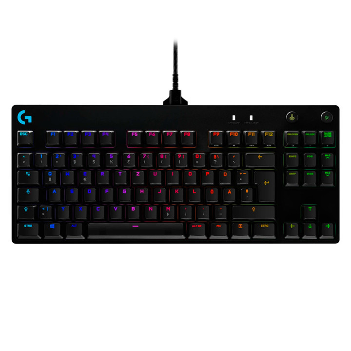 LOGITECH G PRO TKL Corded Mechanical Gaming Keyboard - BLACK - US INT'L - USB - CLICKY
