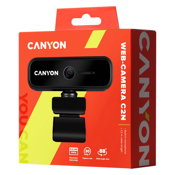 CANYON webcam C2N Full HD 1080p Black
