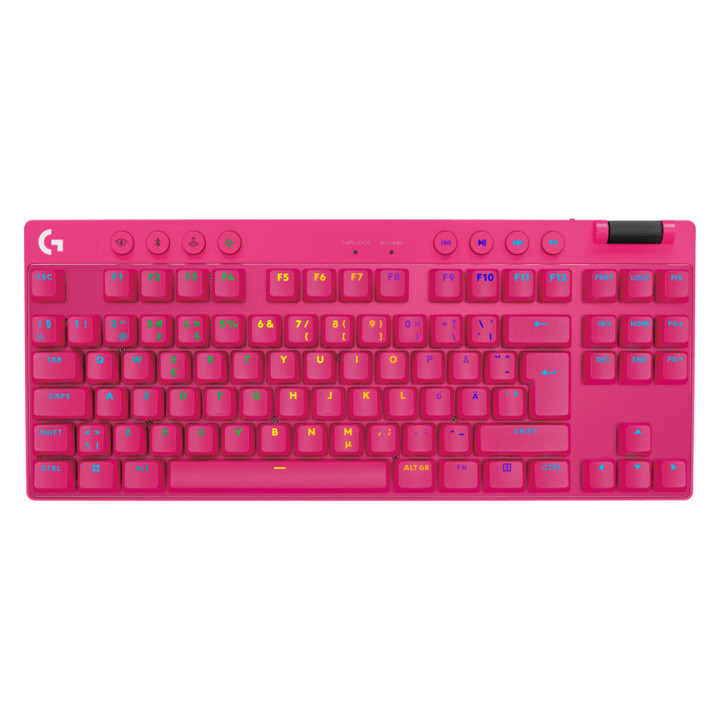 LOGITECH G PRO X TKL LIGHTSPEED Mechanical Gaming Keyboard - MAGENTA - US INT'l - TACTILE