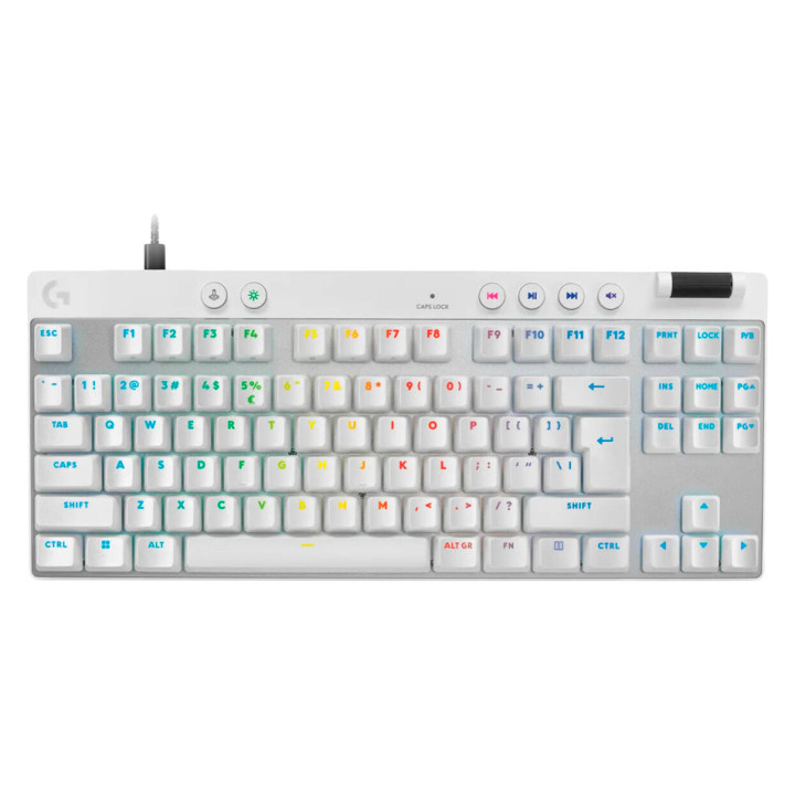 LOGITECH G PRO X TKL RAPID Gaming Keyboard - WHITE - US INT'L - USB - EMEA28i-935 - LINEAR