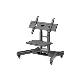 ONKRON Tilting Mobile TV Stand for 32'' – 70 Inch LCD LED OLED TV Screens & Touch Panels Rolling TV Cart on Wheels with Shelf