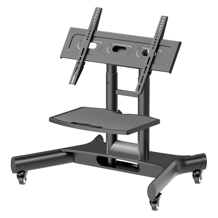 ONKRON Tilting Mobile TV Stand for 32'' – 70 Inch LCD LED OLED TV Screens & Touch Panels Rolling TV Cart on Wheels with Shelf