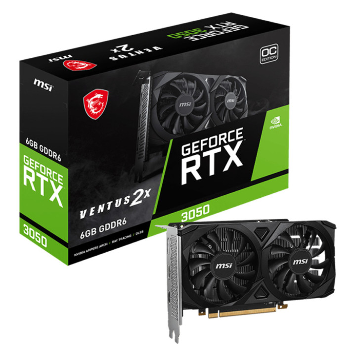 MSI Video Card Nvidia GeForce RTX 3050 VENTUS 2X E 6G OC