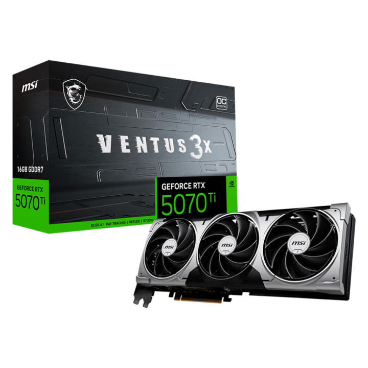 MSI Video Card Nvidia GeForce RTX 5070 Ti 16G VENTUS 3X OC (16GB GDDR7/256bit