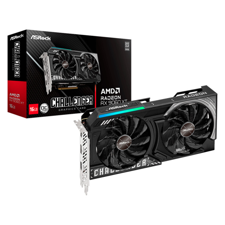 ASROCK Video Card AMD Radeon RX 9060 XT Challenger 16GB GDDR6 128-bit HDMI 2x DP
