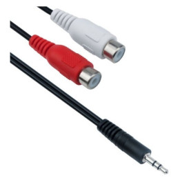 Преходник 3.5mm - 2RCA F, 25см