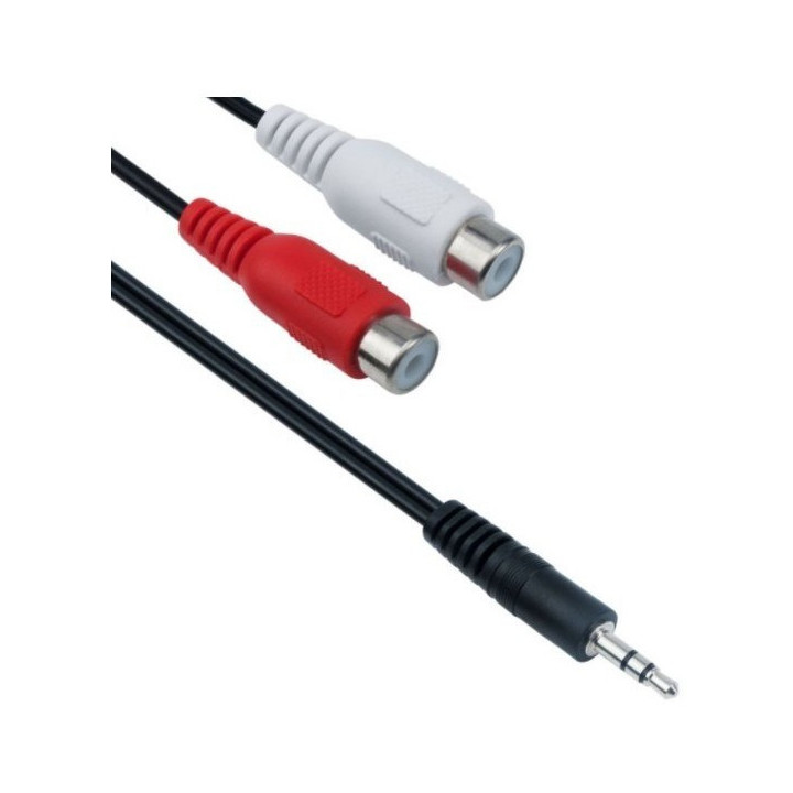 Преходник 3.5mm - 2RCA F, 25см