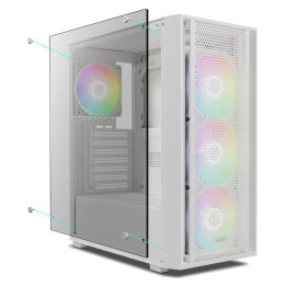 Кутия Gamdias AURA WHITE NoPSU