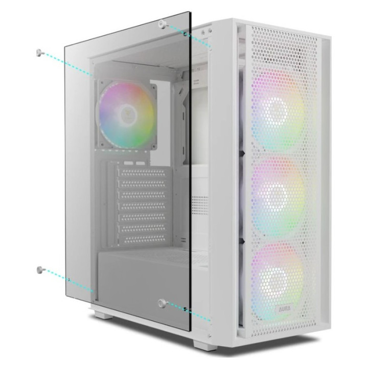 Кутия Gamdias AURA WHITE NoPSU