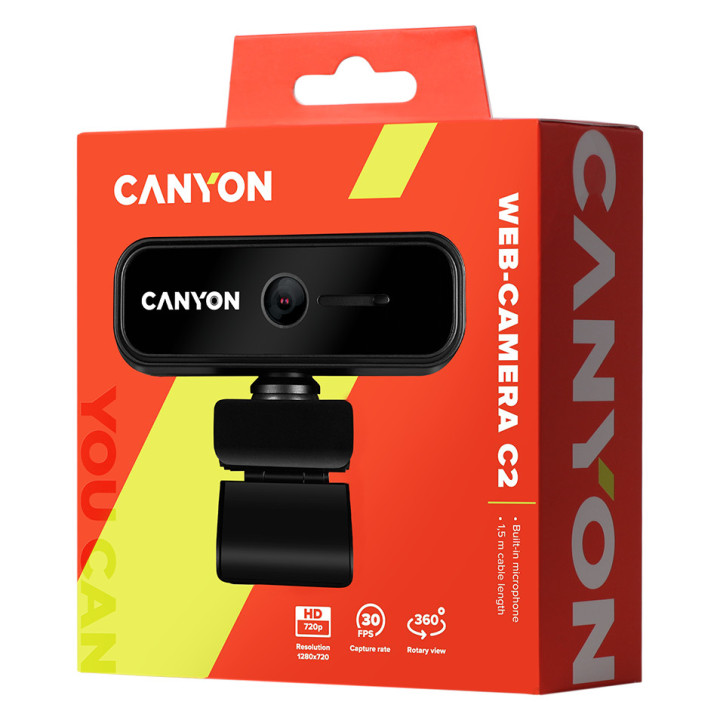 CANYON webcam C2 HD 720P Black