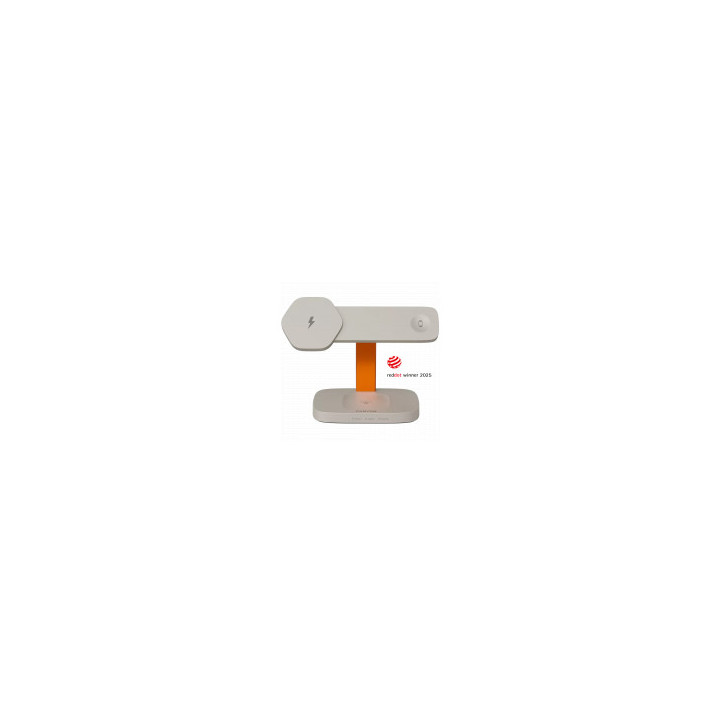 CANYON Wireless Charging Station Hexagon 310 3in1 LightGrey/Orange