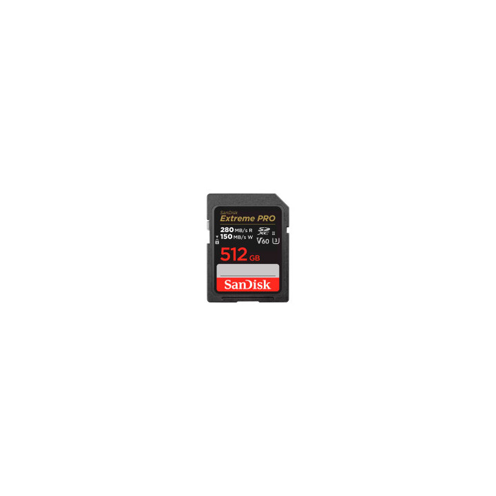 SANDISK Extreme PRO 512GB V60 UHS-II SD cards