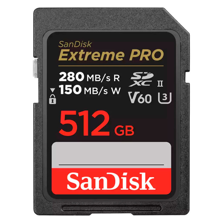 SANDISK Extreme PRO 512GB V60 UHS-II SD cards