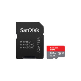 SANDISK Ultra microSDXC 512GB + SD Adapter 150MB/s A1 Class 10 UHS-I